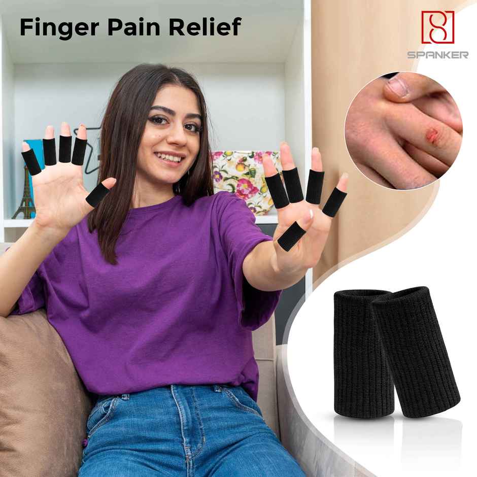 Spanker Sports Elastic Finger Sleeves, Breathable Grip & Protection for Gaming & Sports