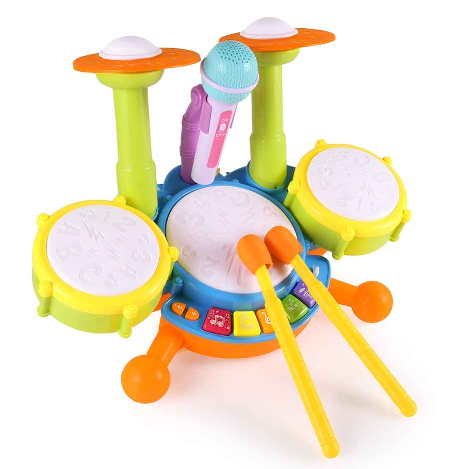 Toyshine Drum Set With Microphone for Kids 3+ | Musical Toy
