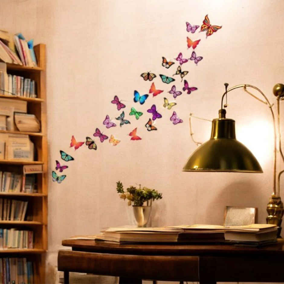 Wollzo 72 cm Colorful Butterflies (100 x 90 cm) Self Adhesive Sticker