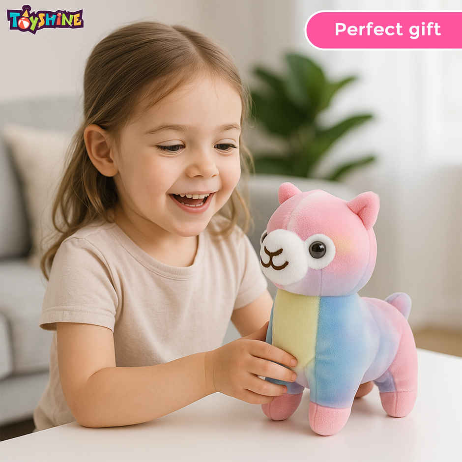 Spanker Rainbow Alpaca Soft Toy Colorful Plush Alpaca for Kids | 18 cm