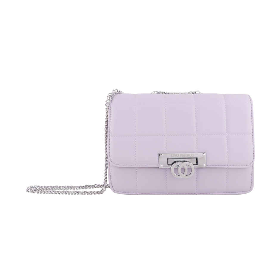 Lino Perros Lavender Shoulder Bag(1pc) & Accessorize London Women Heart Vine Rings Set Of Three Silver - L(3pc) Combo