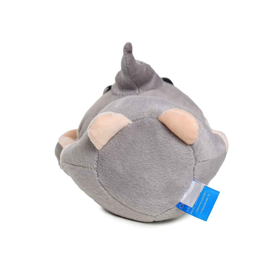 Webby Soft Animal Plush Elephant Toy 20cm, Blue & Grey