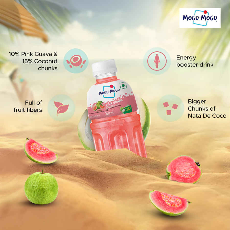Mogu Mogu Thai Pink Guava Juice with Nata de Coco