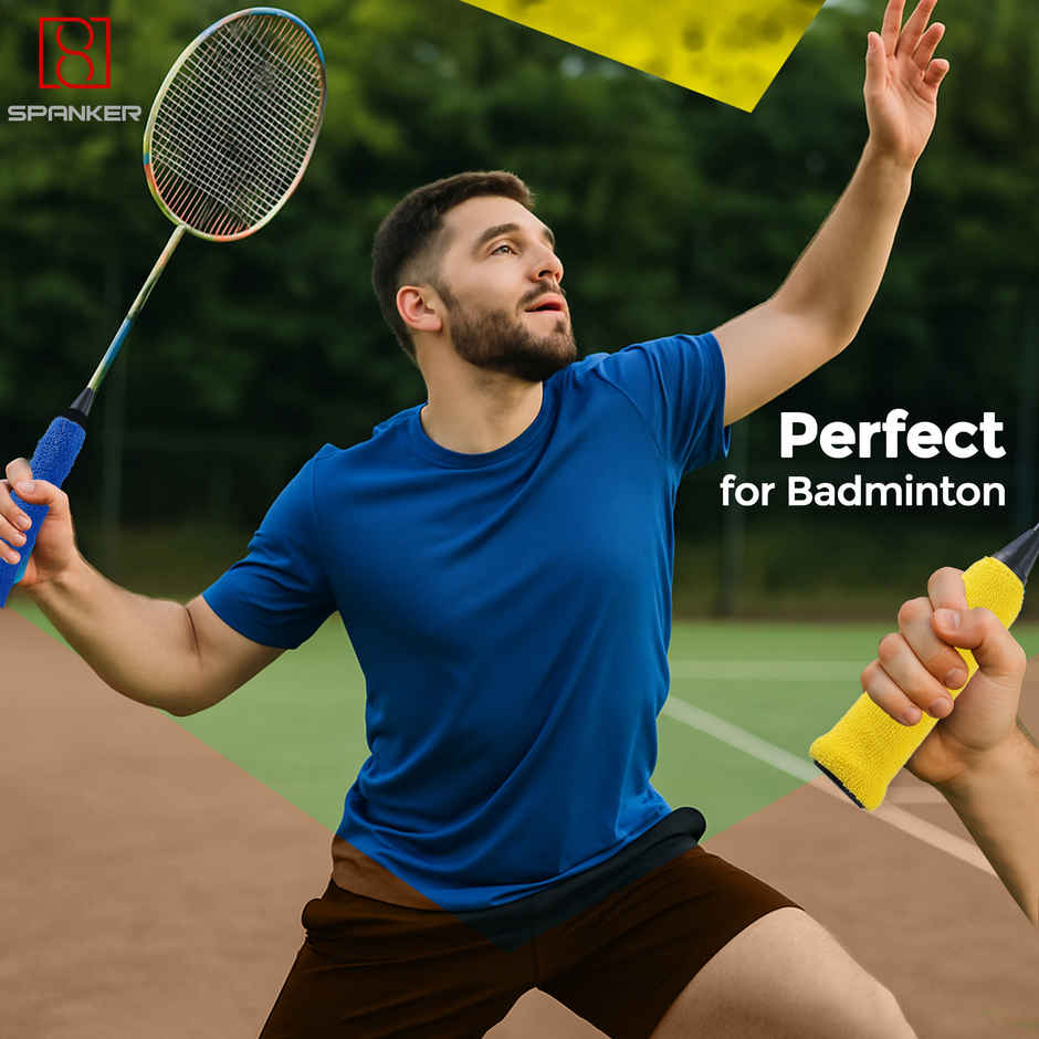 Spanker Sports Towel Racket Overgrip, Soft Anti-Slip Sweat-Absorbing Grip for Badminton & Tennis