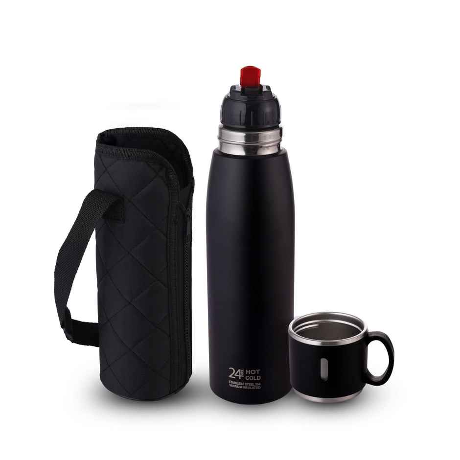 Cello Duro Cup Style Thermosteel Flask | 1 L | Assorted