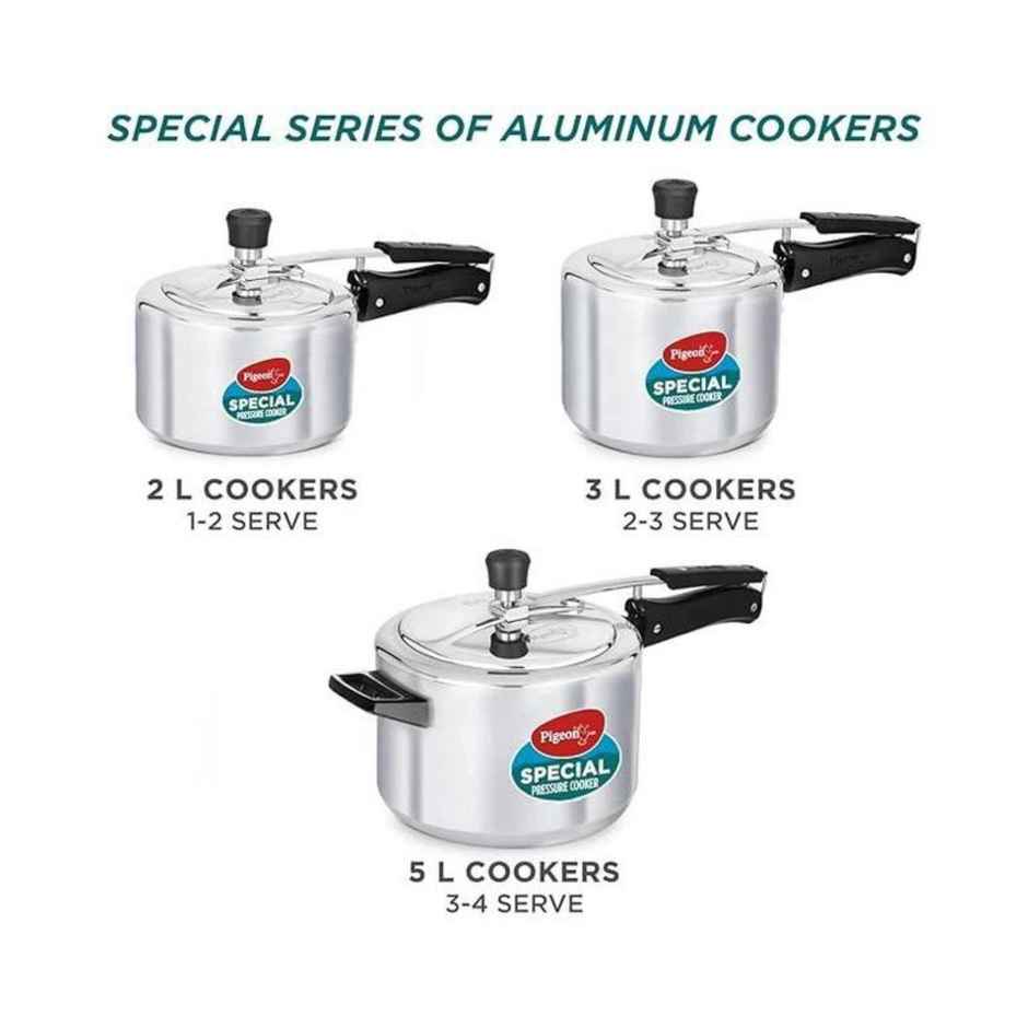 Pigeon 5L Aluminium Induction Base Inner Lid Pressure Cooker
