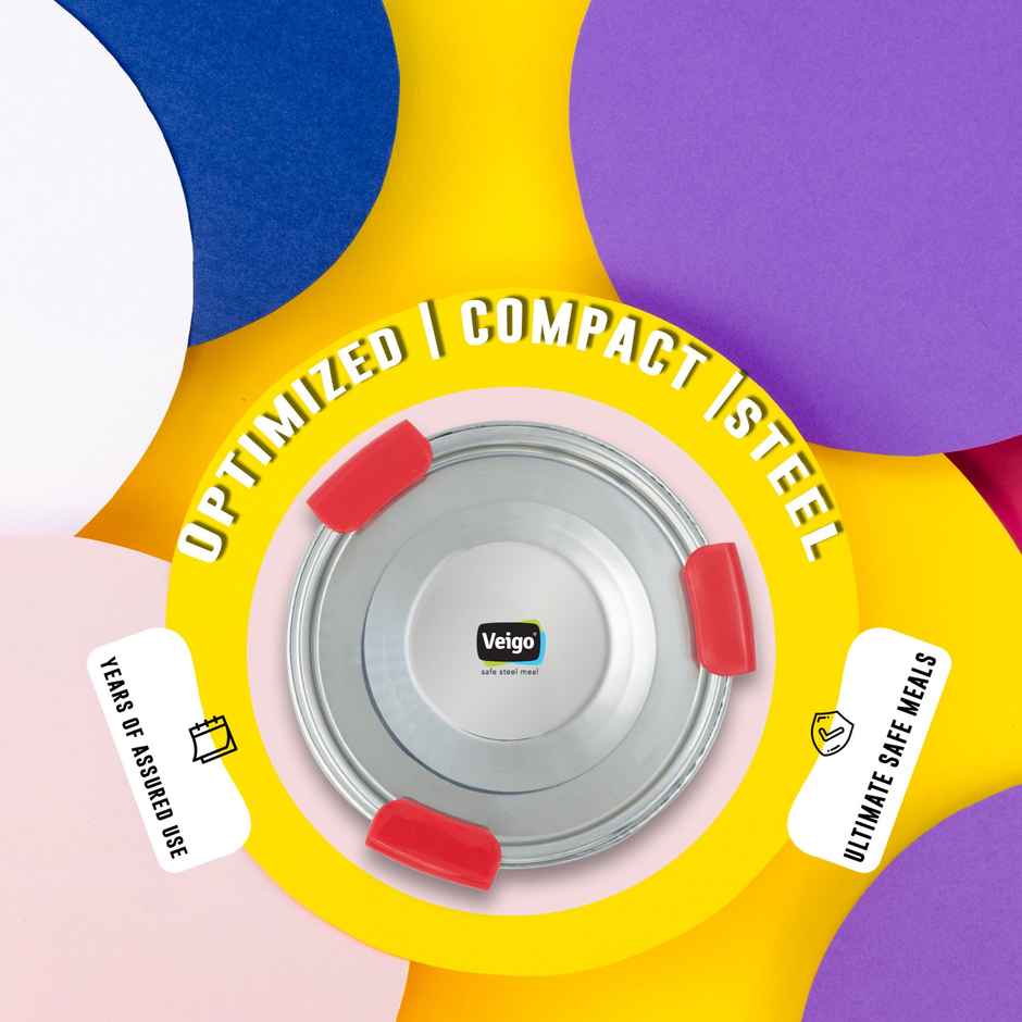 Veigo Maxoround - Stainless Steel Leakproof Dabbi (325Ml) Kitchen/Table/Freezer/Leftovers - Red