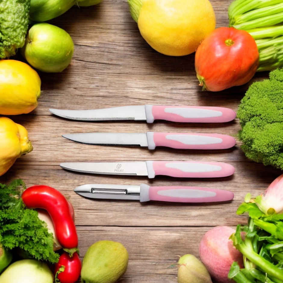 Petals 4 Pcs Knife Peeler Set - Paring | Utility | Tomato Knives and Peeler