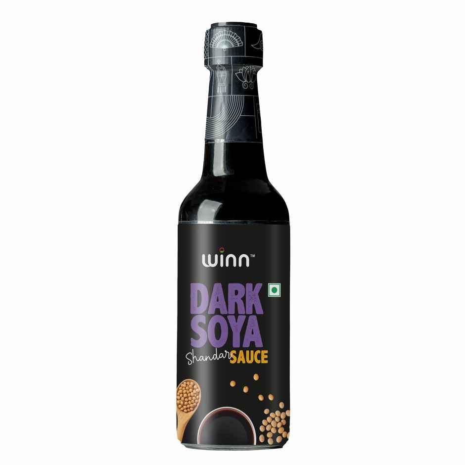 Winn Dark Soya Sauce Glass Bottle | Chinese Sauce | No MSG | No Artificial Colours or Flavours