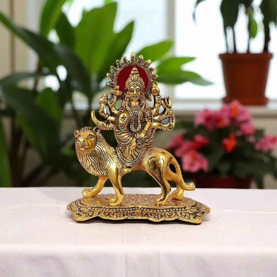 Sherawali Maa Idol in Gold Polish Big Size | Devnidhi