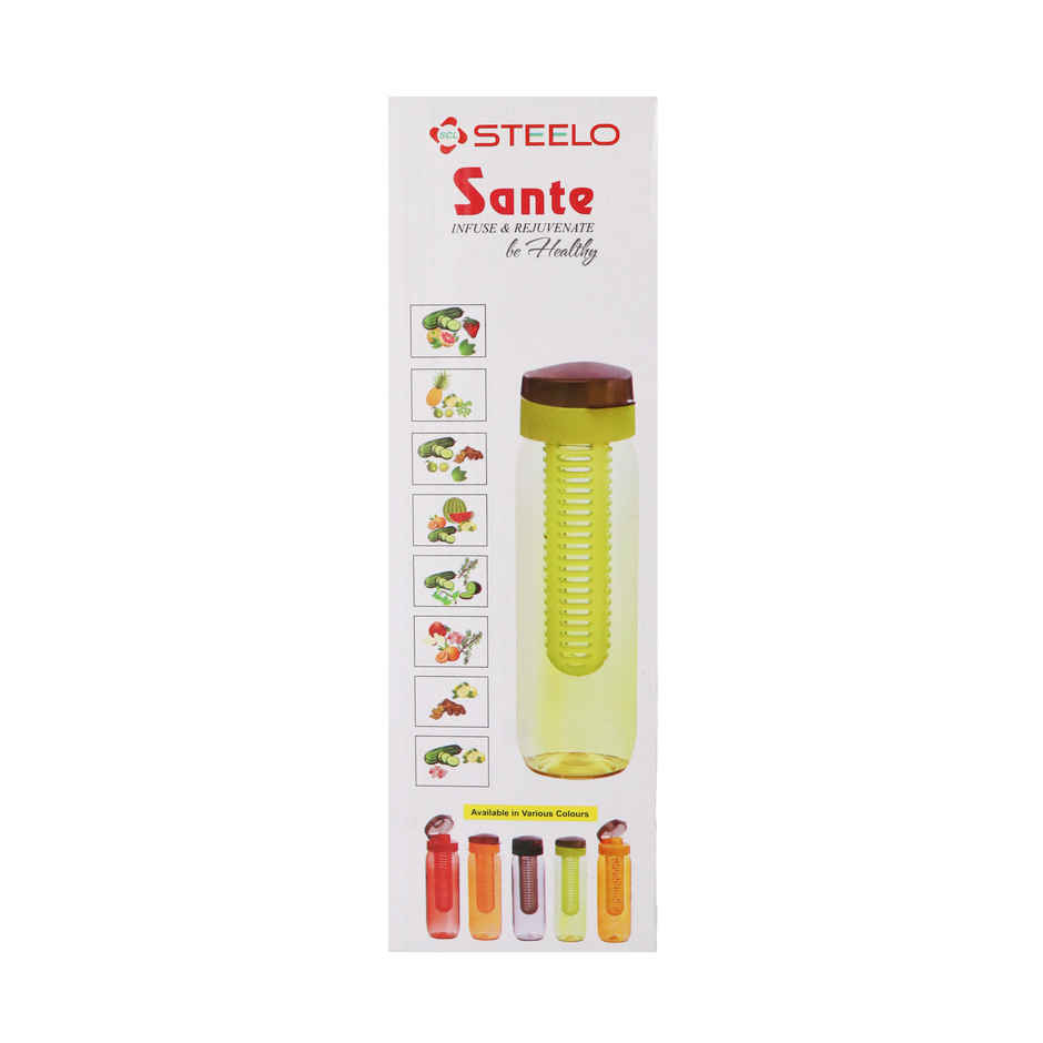 Steelo Plastic Sante Infuser Bottle | Assorted | 750 ml