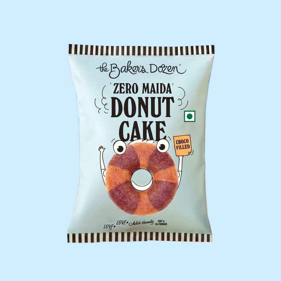 The Baker's Dozen Zero Maida Donut Cake | Choco Filled | Small Cake | Tiffin Cake | Eggless | Veg