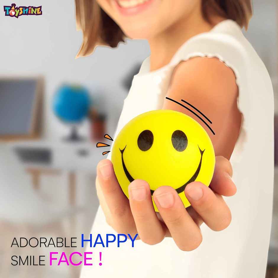 Toyshine 12 Smiley Squeeze Sponge Balls| For Stress Relief | Therapy | And Party Fun