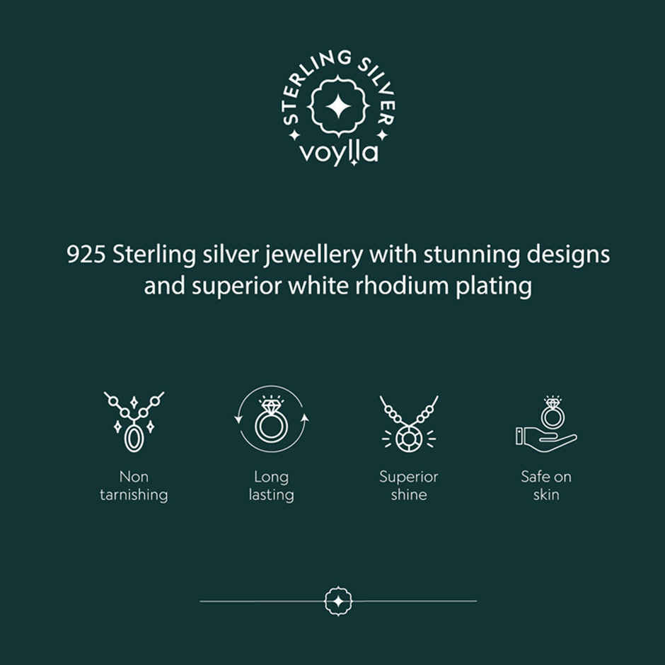 Voylla 925 Sterling Silver Cz Stone Embedded Stud Earrings