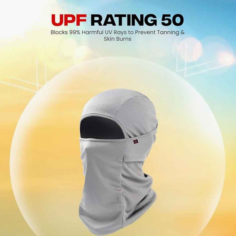 Autofy Cool-Max Balaclava Full Face Mask Helmet Liner | Grey - 240 Gsm Quick Dry Fabric