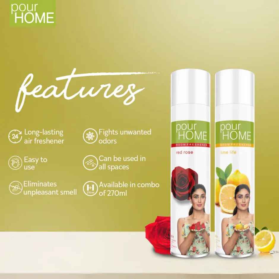 Pour Home Red Rose & Lime Life Room Freshener Spray