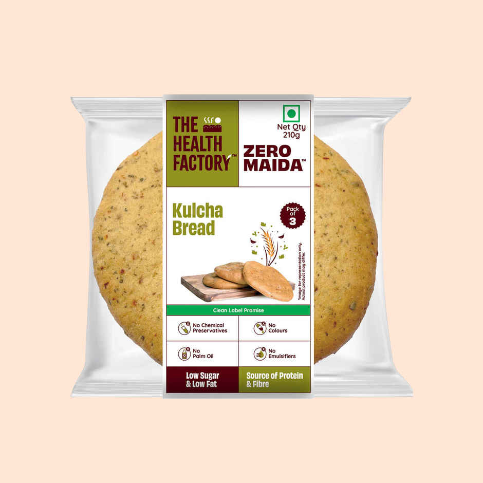 The Health Factory Zero Maida Kulcha Bread | Clean Label, Not Brown