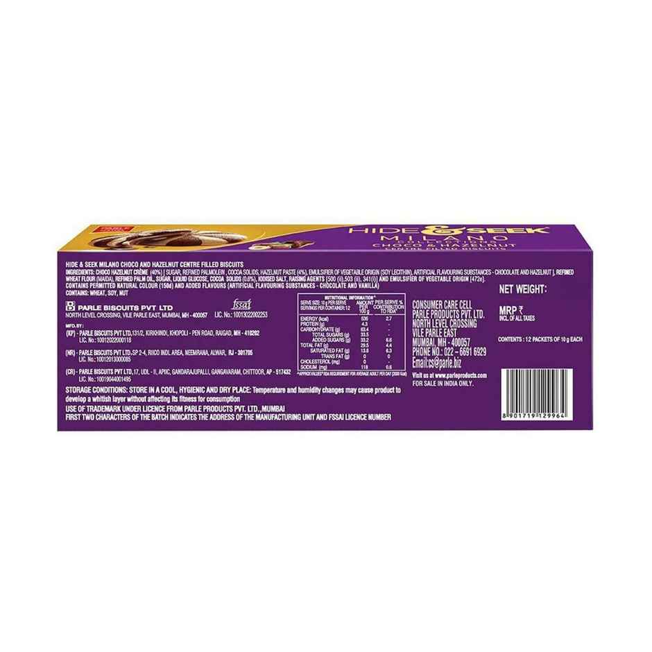 Parle Hide & Seek Milano Centre Filled Choco & Hazelnut Cookies