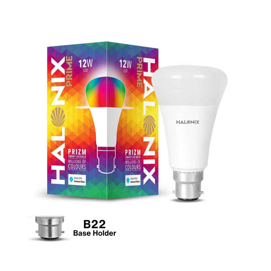 Halonix 12W Prizm Smart WiFi Million Color, Alexa And Google Compatible Led Bulb | B22 Base Holder