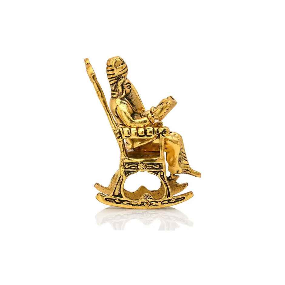 Diya Ganesh Ji with Tree Shape Mukut in Gold Polish | Devnidhi