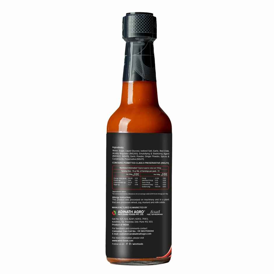 Winn Red Chilli Sauce Glass Bottles | Chinese Sauce | No MSG | No Artificial Colours or Flavours