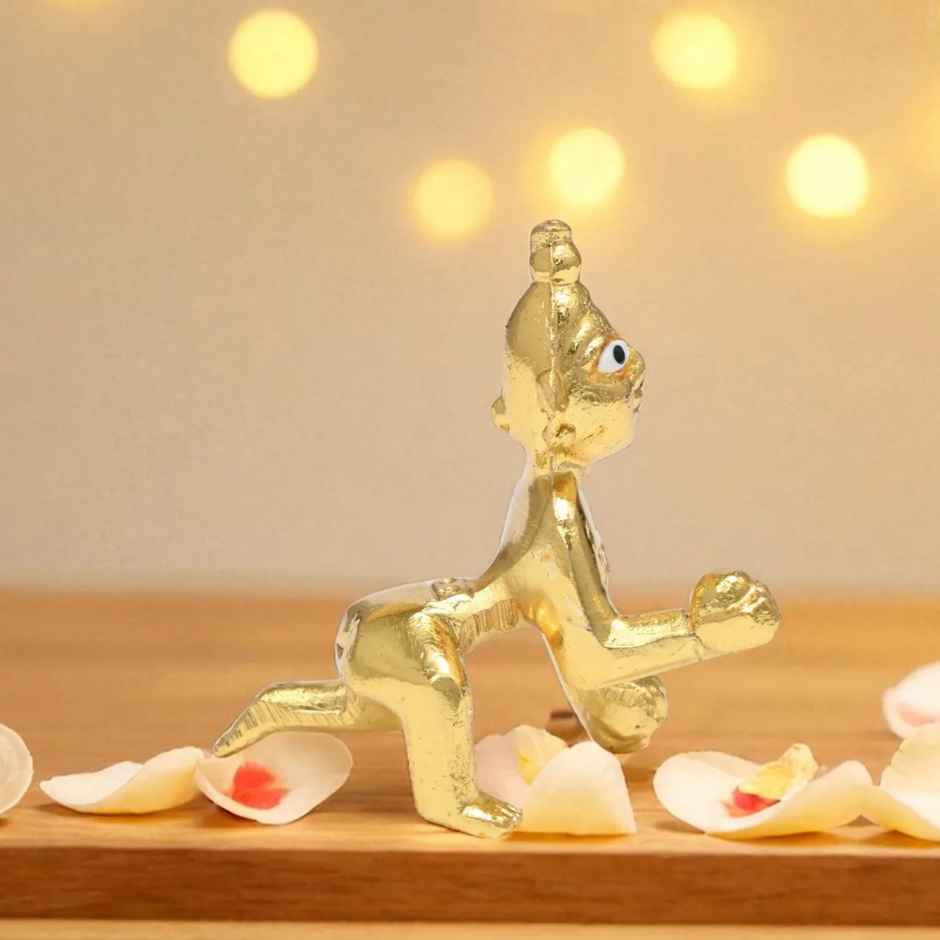 Laddu Gopal Idol | Size 1 | Metal with Gold Coating | Krishna Janmastami Special | Chandar