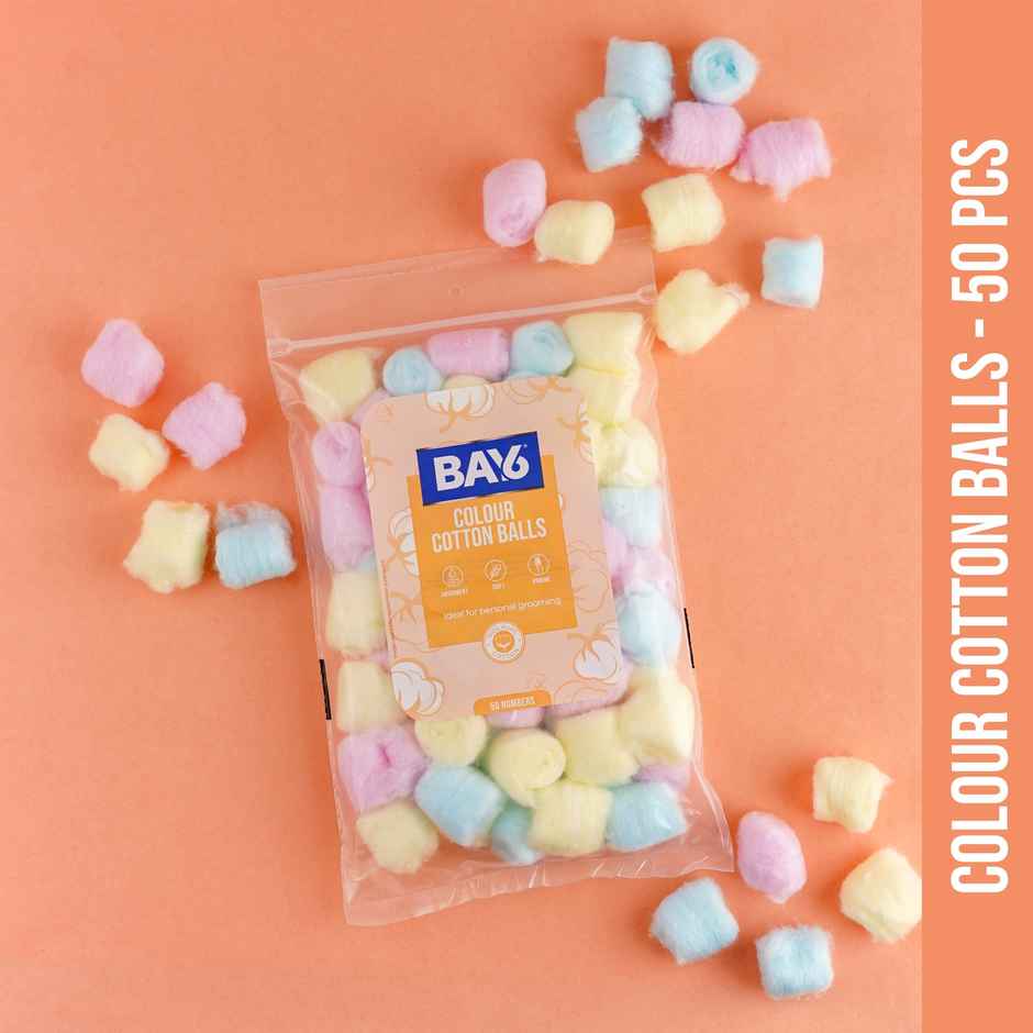 BAY6 Color Cotton Balls, 50 Pcs