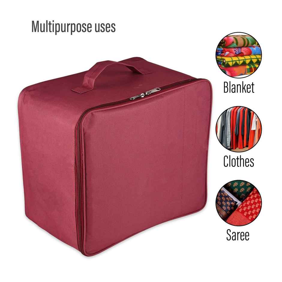 Kuber Industries Waterproof Travel Storage Bag | Foldable Saree & Clothes Organizer | Maroon