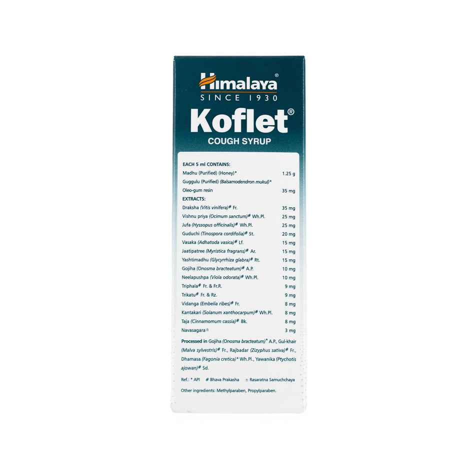 Himalaya Koflet Cough Syrup for Cough & Throat Relief | Non Drowsy 