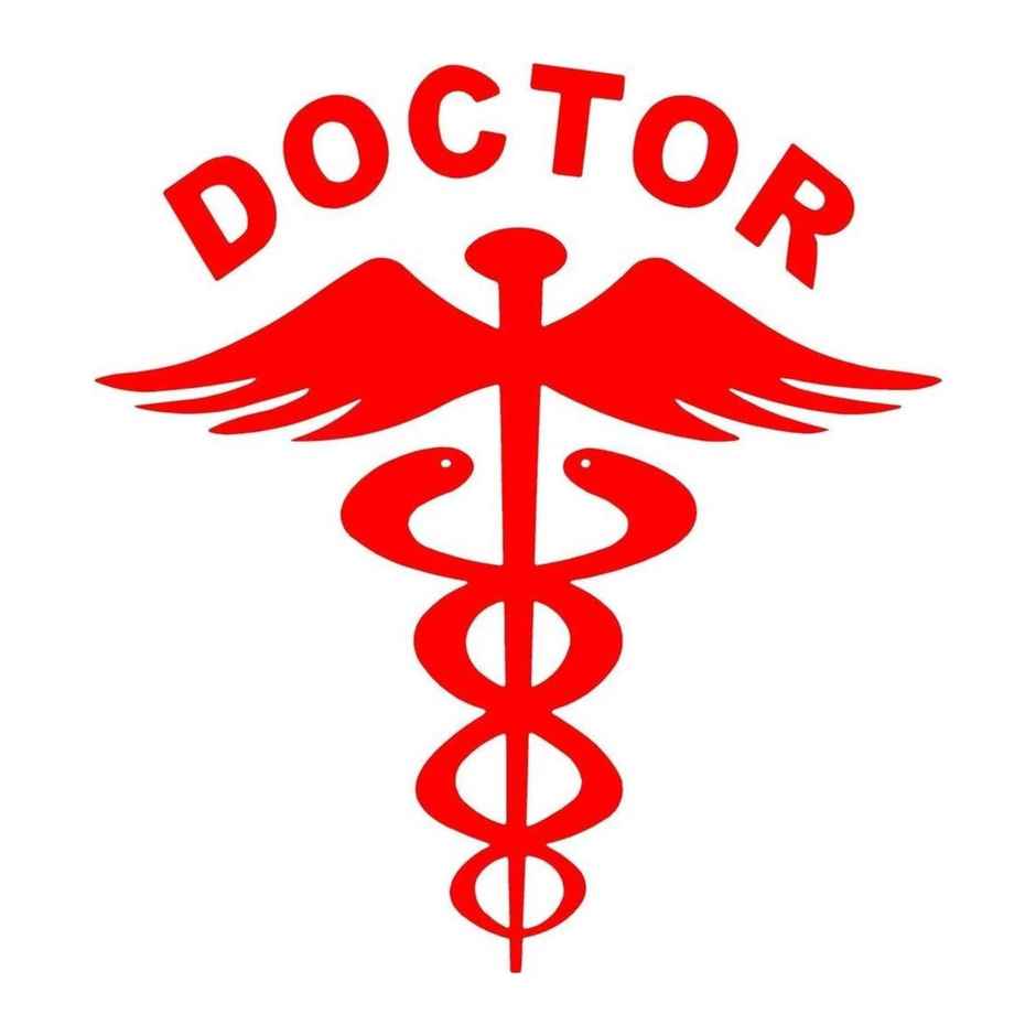 TiyuTrendzz Red Doctor Car Self Adhesive Sticker (14.5Cm X 15.5 Cm)