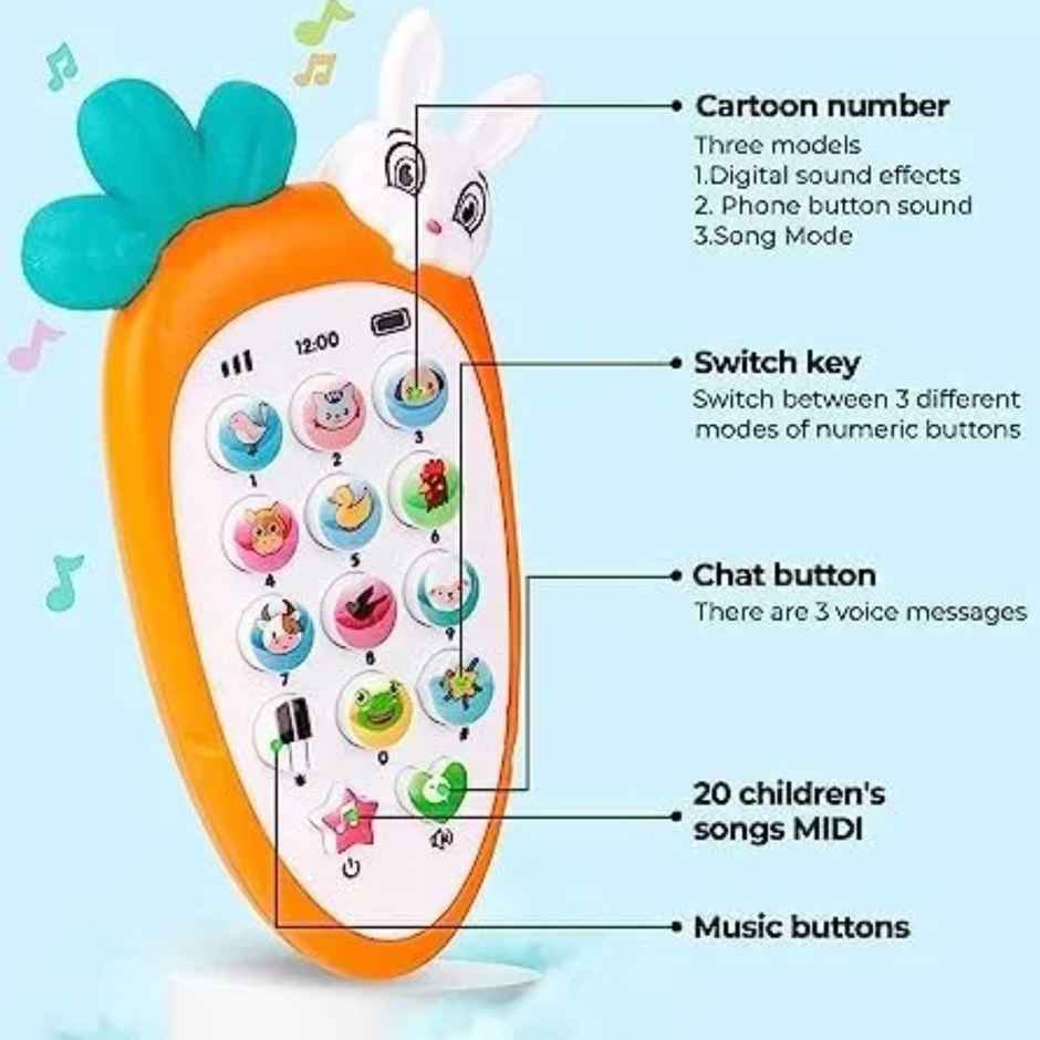 Fablue Cell Phone Musical Toy | Animal Sounds And Number Learning For Kids And Toddlers | Green