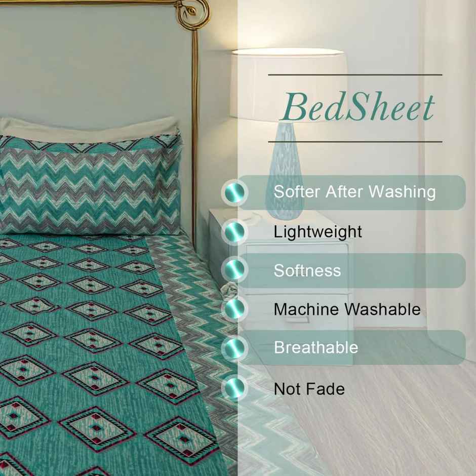 Status Cotton Feel Double Bedsheet 230 Cm x 210 Cm - Dsn-3