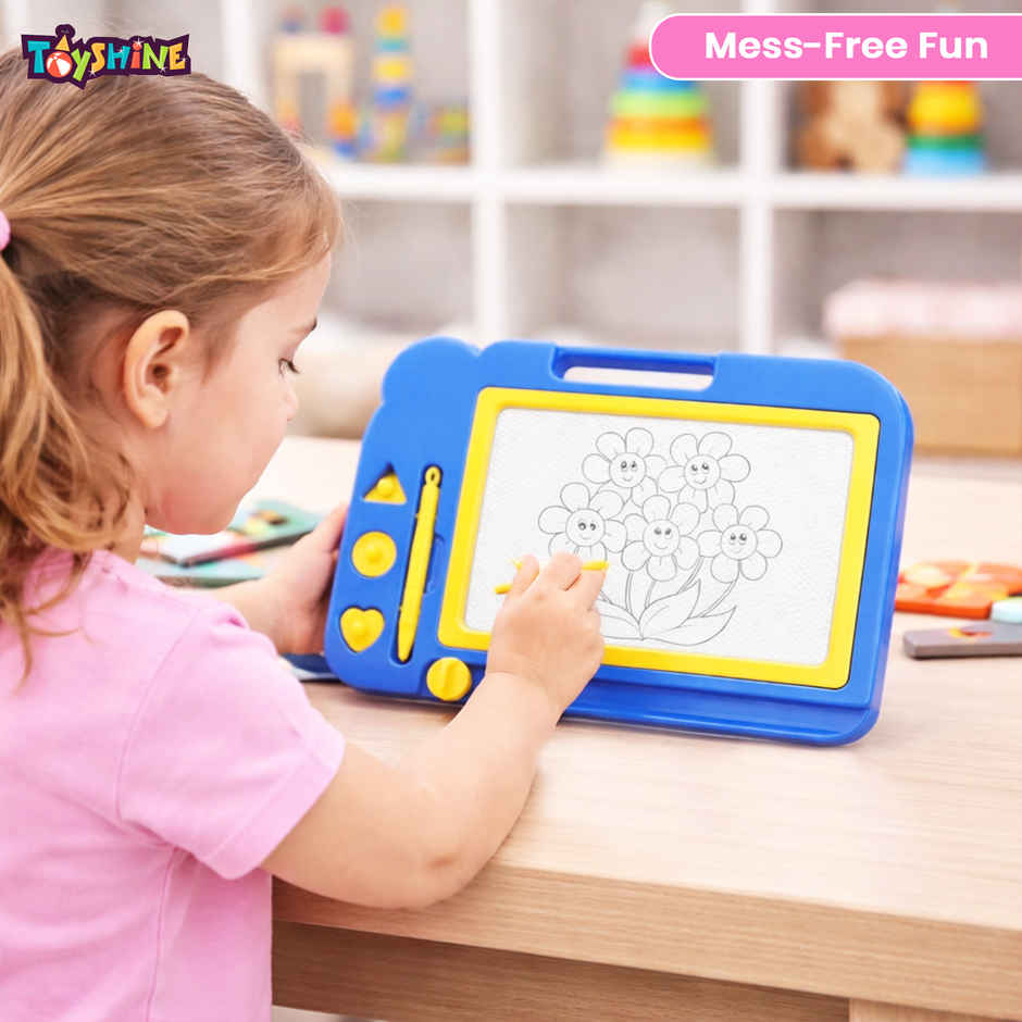 Toyshine Magnetic Slate Toy | Easy-To-Use, Non-Toxic Writing & Drawing Board For Kids - Multicolor