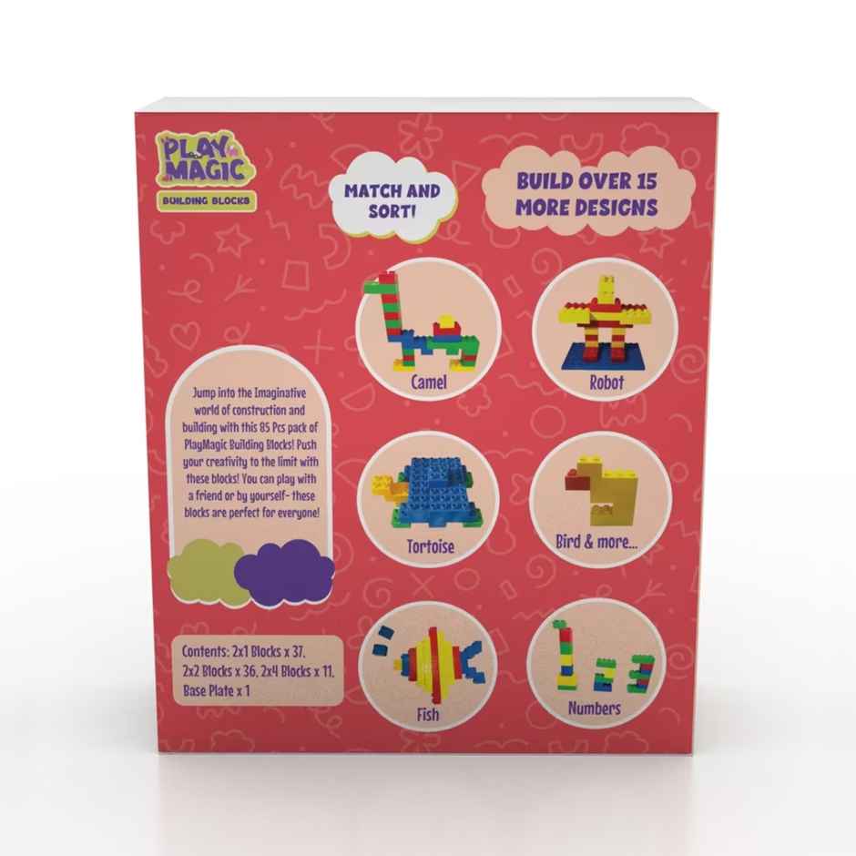 WinMagic Toys Playmagic Building Blocks 85 Pcs