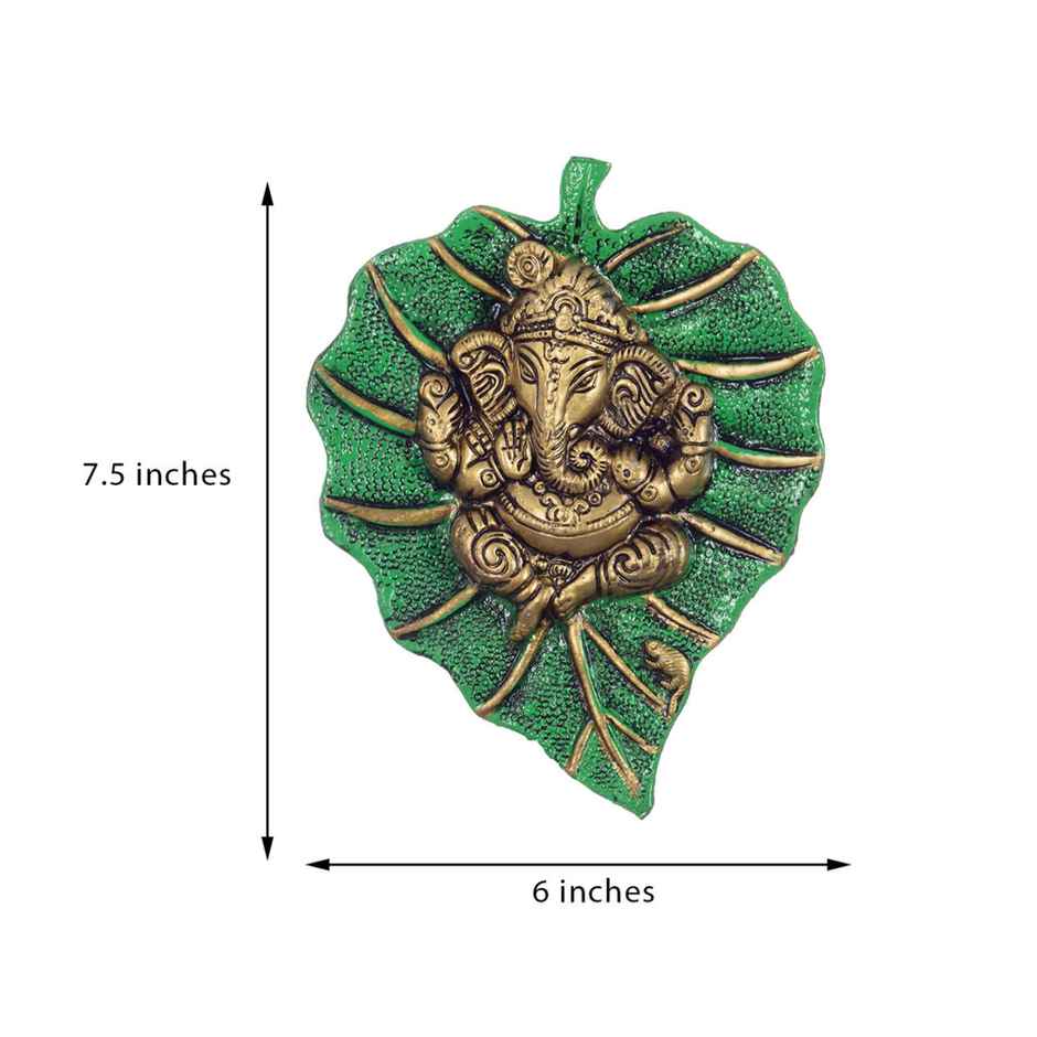 eCraftIndia Lord Ganesha on Green Leaf