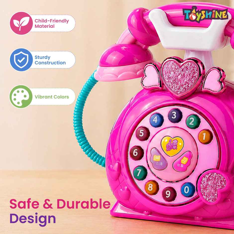 Toyshine Vintage Multifunctional Rotary Landline Phone Toy For Kids