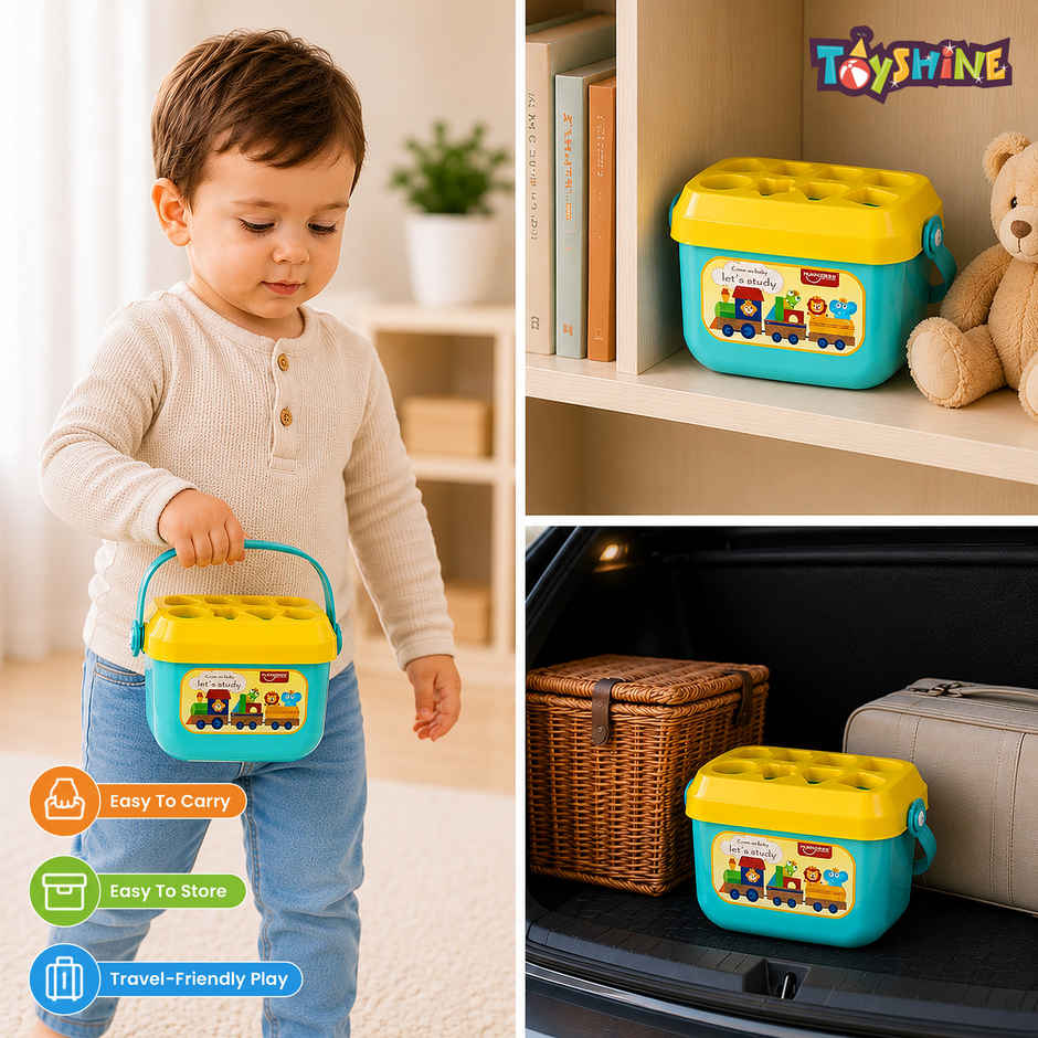 Toyshine Baby's First Shape Sorting Blocks Learning | ABCD Blocks & Shapes | 6+ months | Multicolor