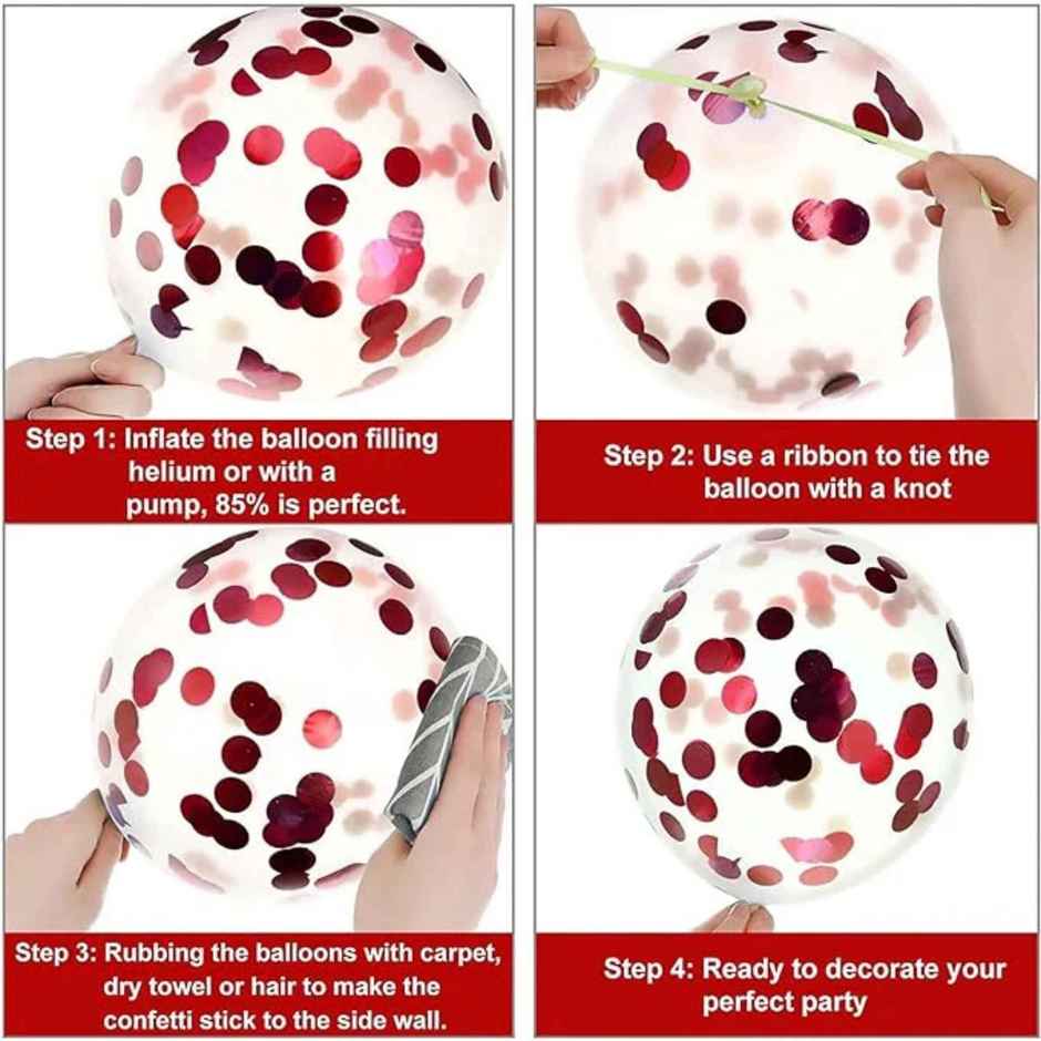 Romantic Decoration Red Confetti Balloons | Party Propz
