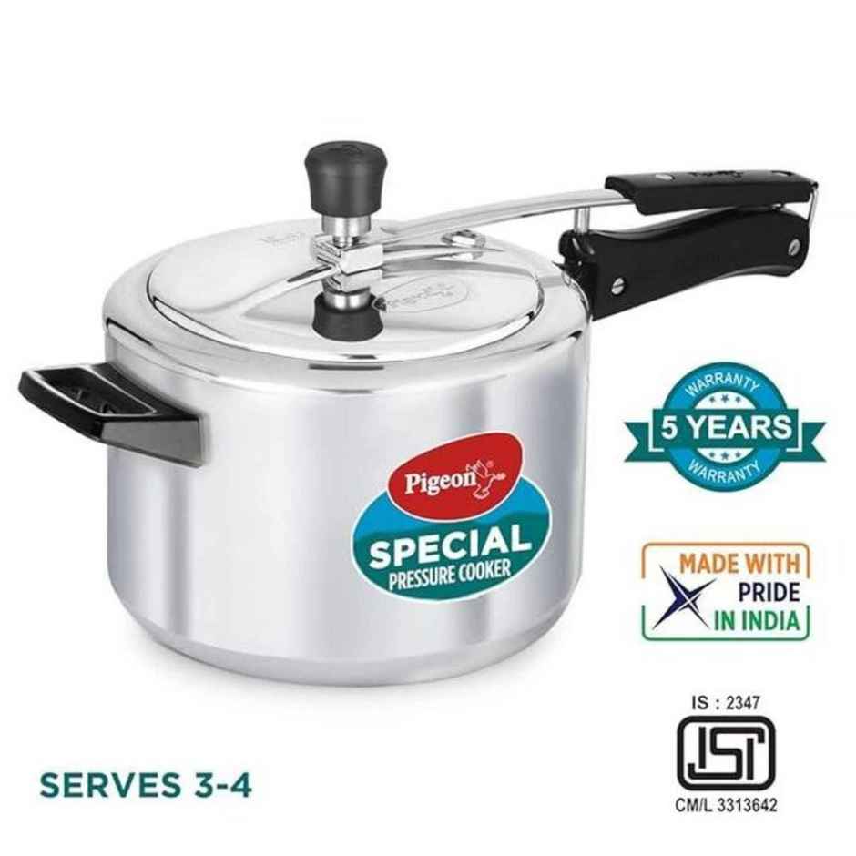 Pigeon 5L Aluminium Induction Base Inner Lid Pressure Cooker