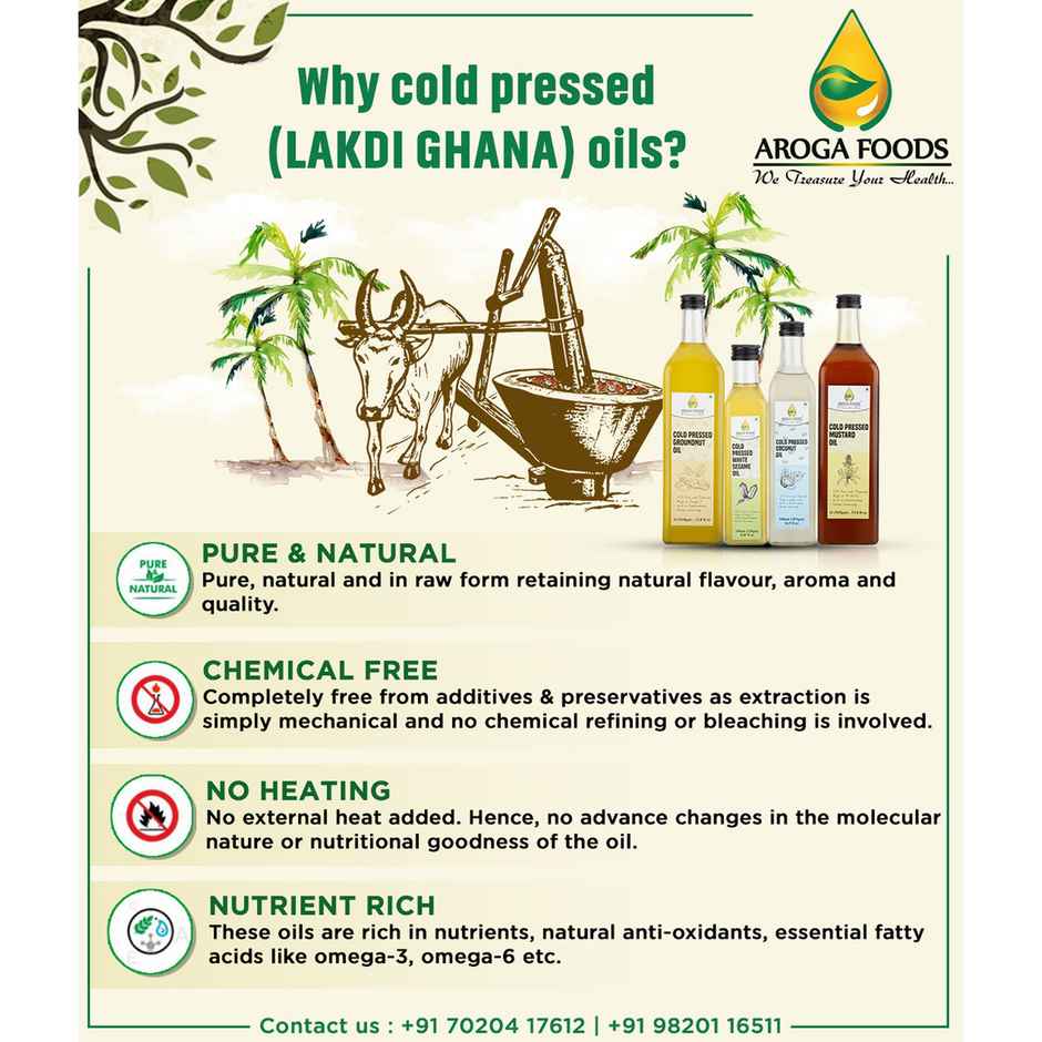 Aroga Foods Groundnut (Peanut) Cold Pressed Oil | Healthy Cooking Oil