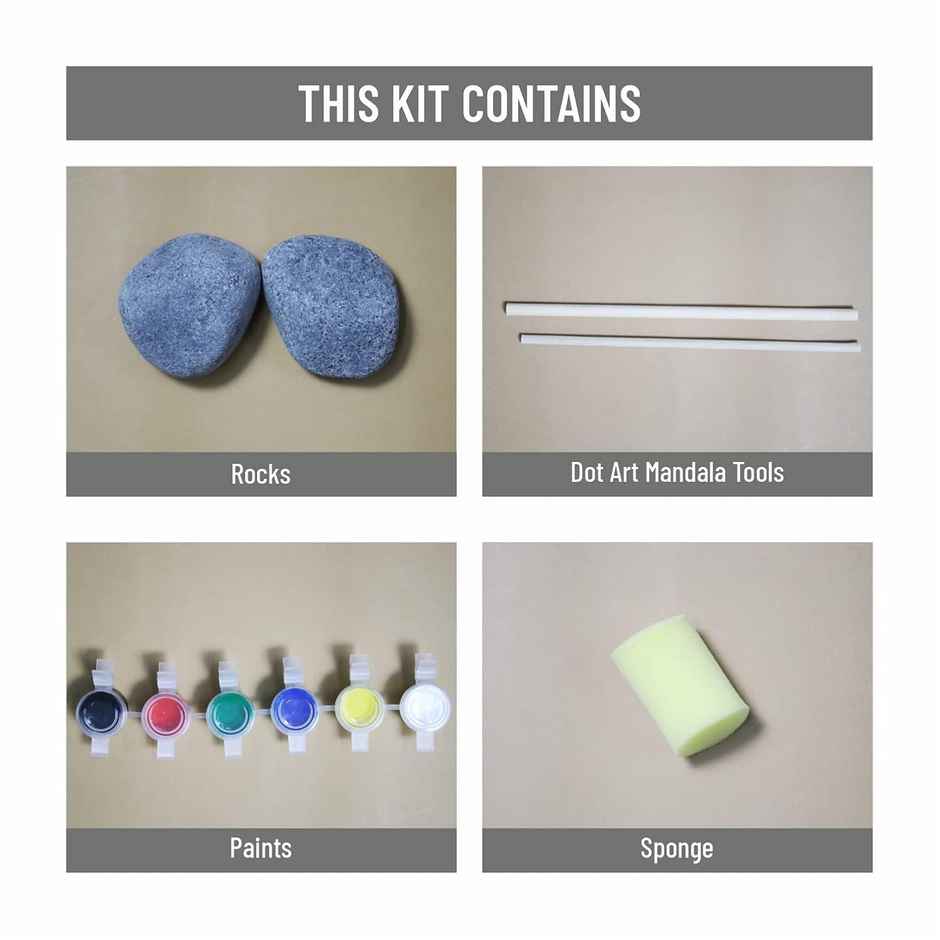 Itsy Bitsy Diy Dot Art Mandala Rock Paintintg Kit 1 Box Lb