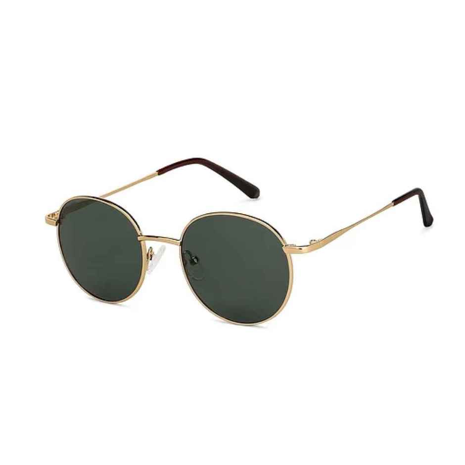 Vincent Chase By Lenskart Unisex Solid Metal Round Sunglasses | Gold - M