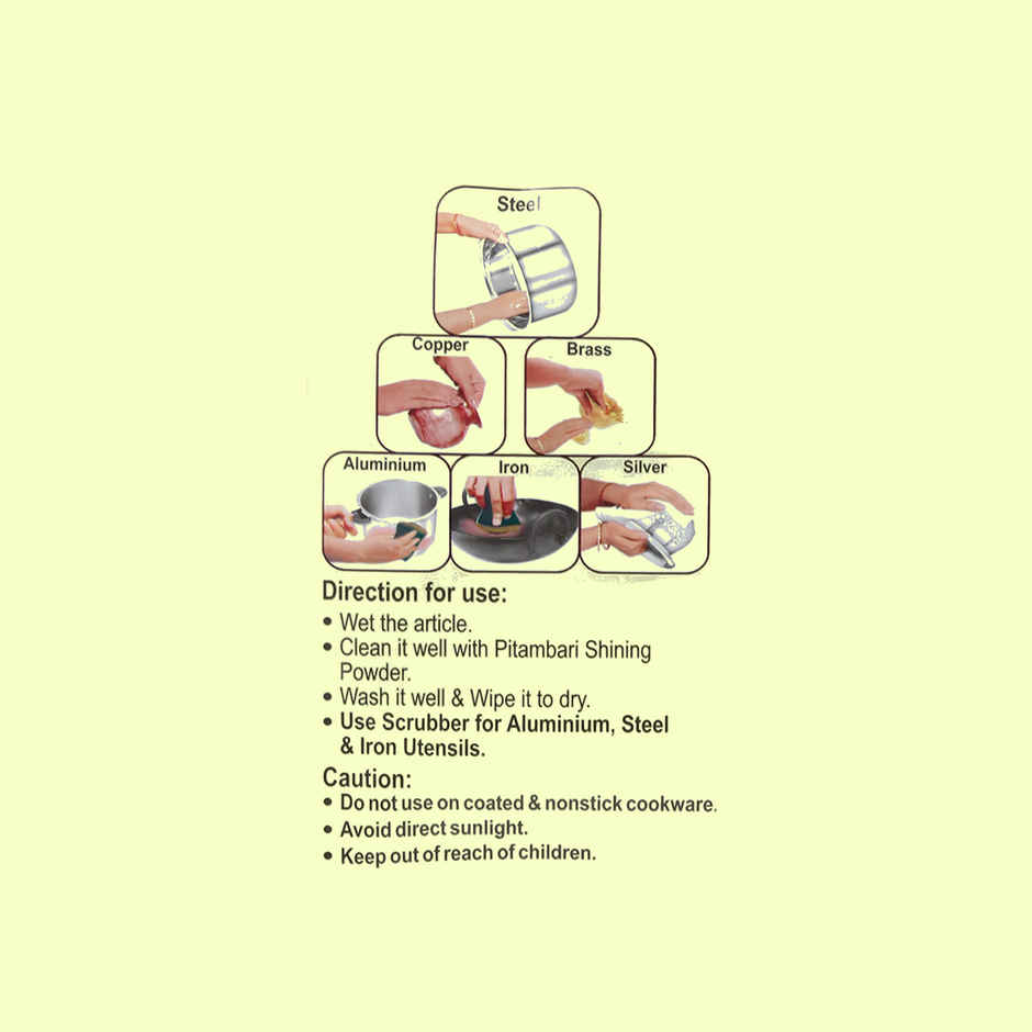 Pitambari Shining Powder for Copper, Brass, Aluminium, Iron, Silver & Steel Combo