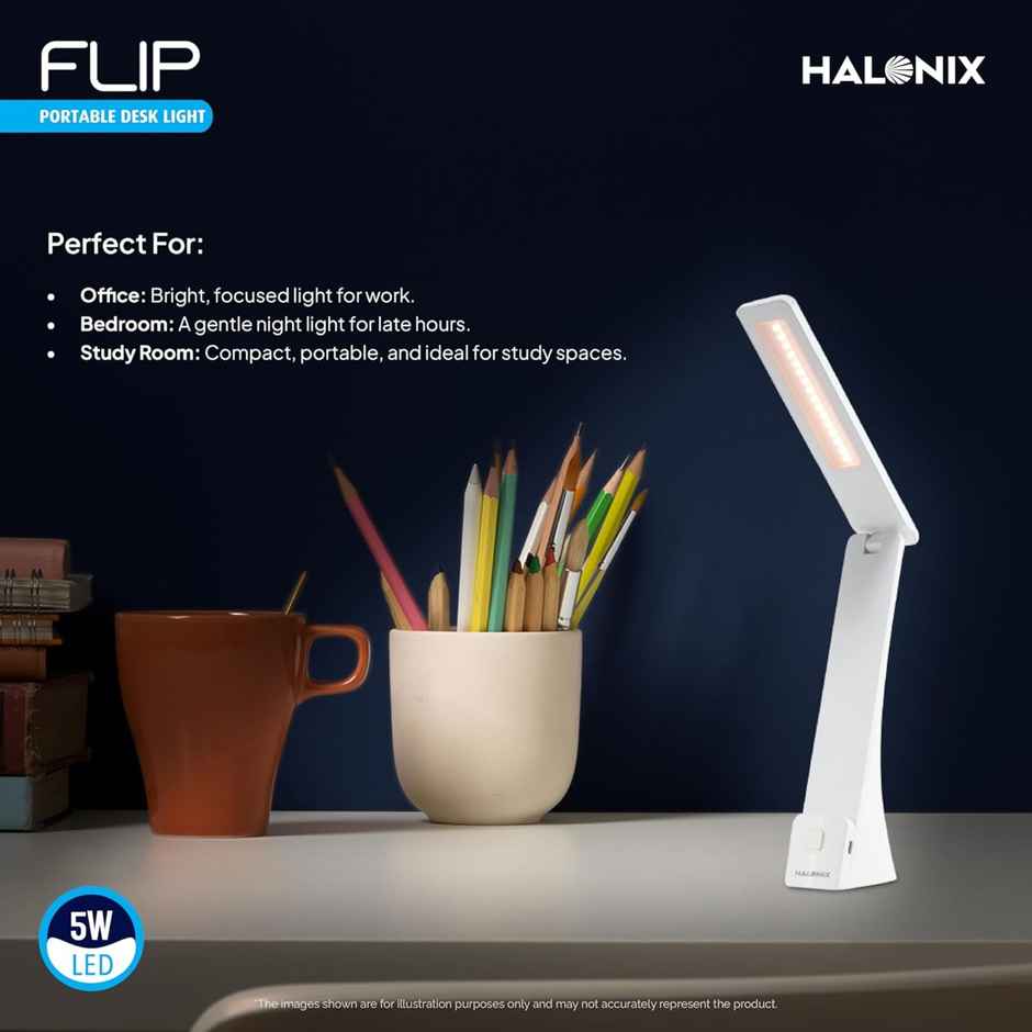 Halonix Flip 5w Table Lamp With 3 Lighting Modes.