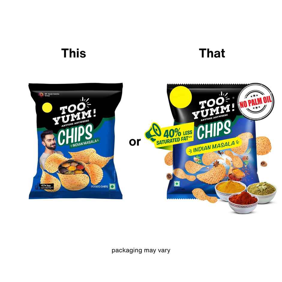 Too Yumm! Indian Masala Potato Chips Spicy Crisps | No Palm Oil Snacks