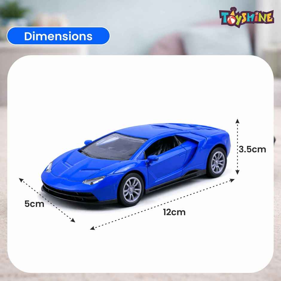Toyshine 1:32 Scale Die Cast Sports Model Vehicle Toy Car With Pull Back, Blue