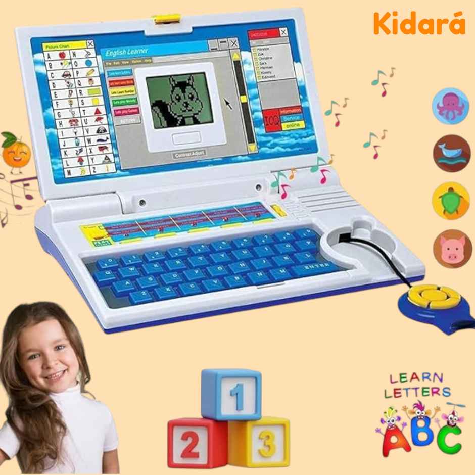 Kidara Educational Laptop Toy With Mouse For Kids 2-5 | Fun Learning Games | Gift For Kids Toddler