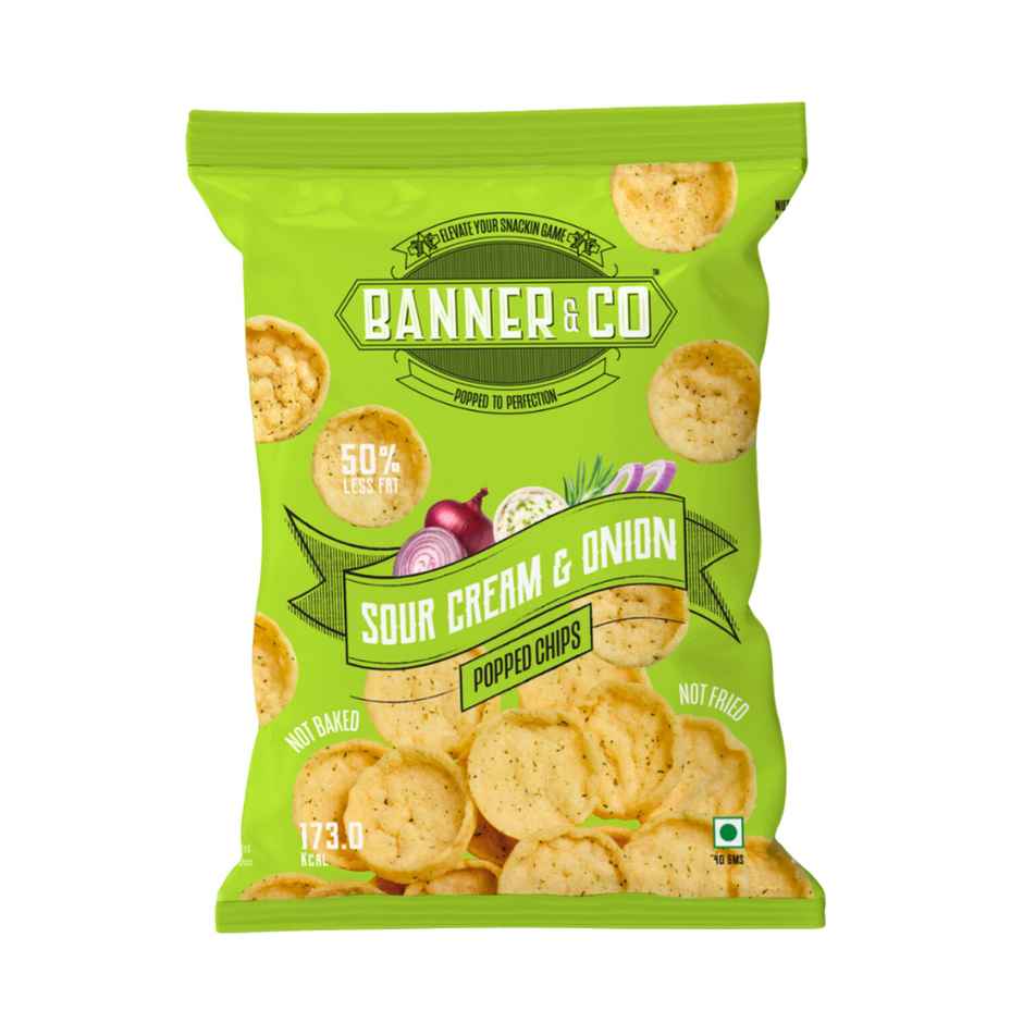 Banner & Co Sour Cream & Onion Popped Chips