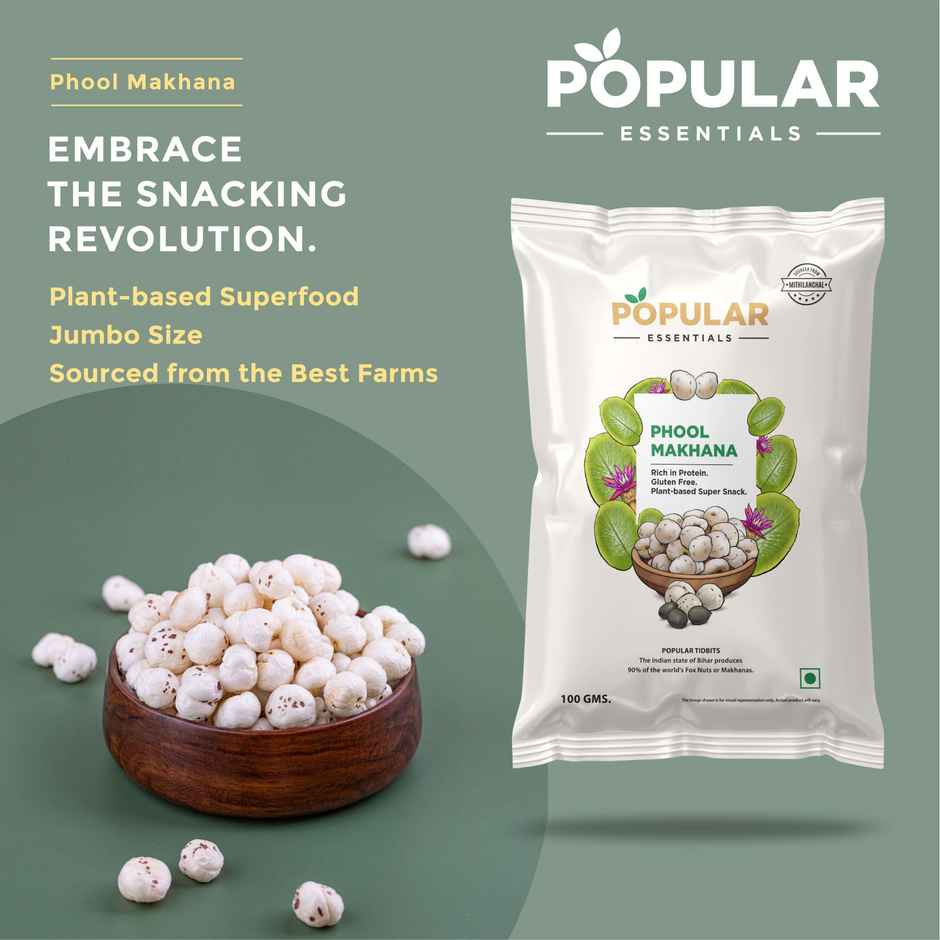 Popular Essentials Phool Makhana (Jumbo Size)
