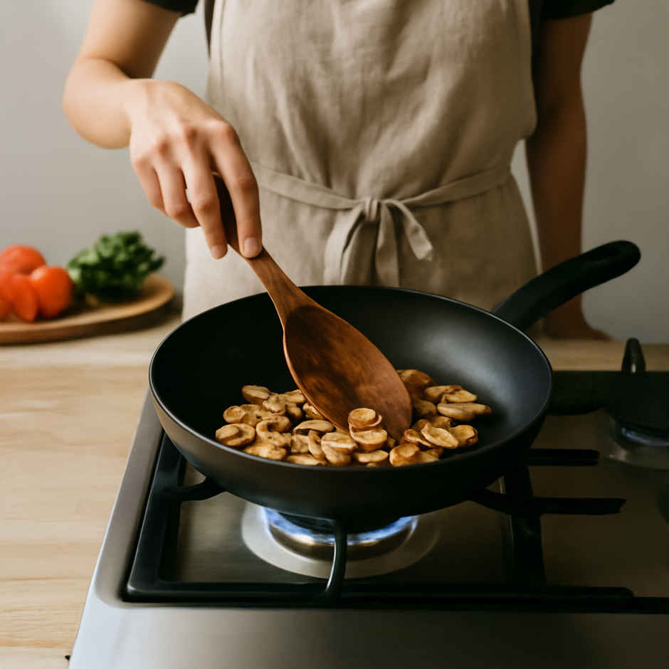 Petals Wooden Cooking Serving Spoon Spatula Rice Server | 25cm